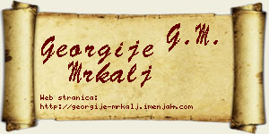 Georgije Mrkalj vizit kartica